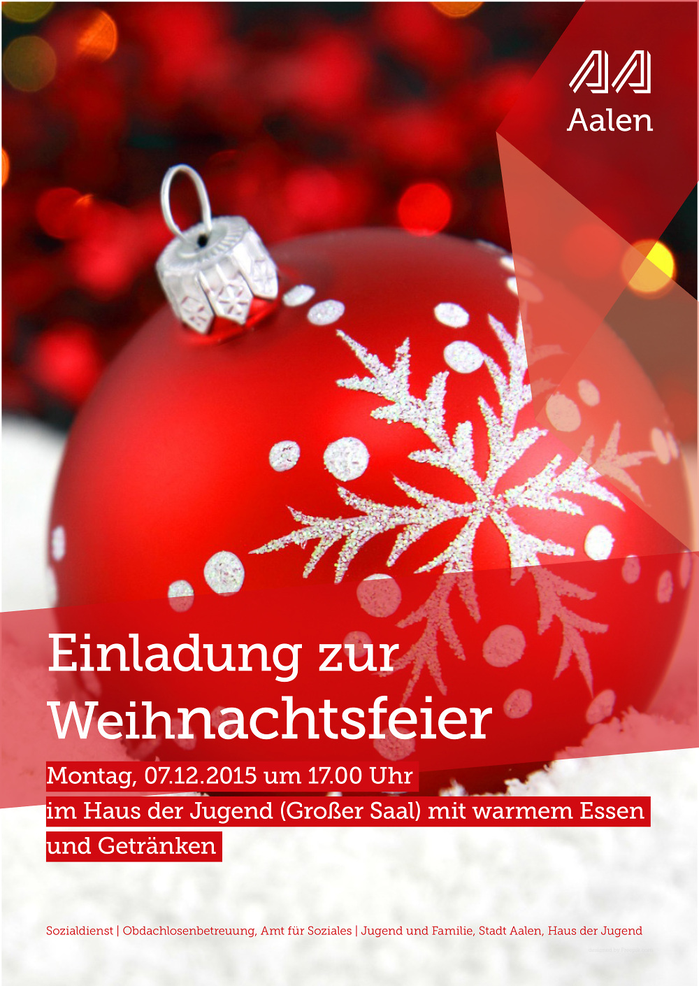 Einladung zur Weihnachtsfeier Kultur & Tourismus